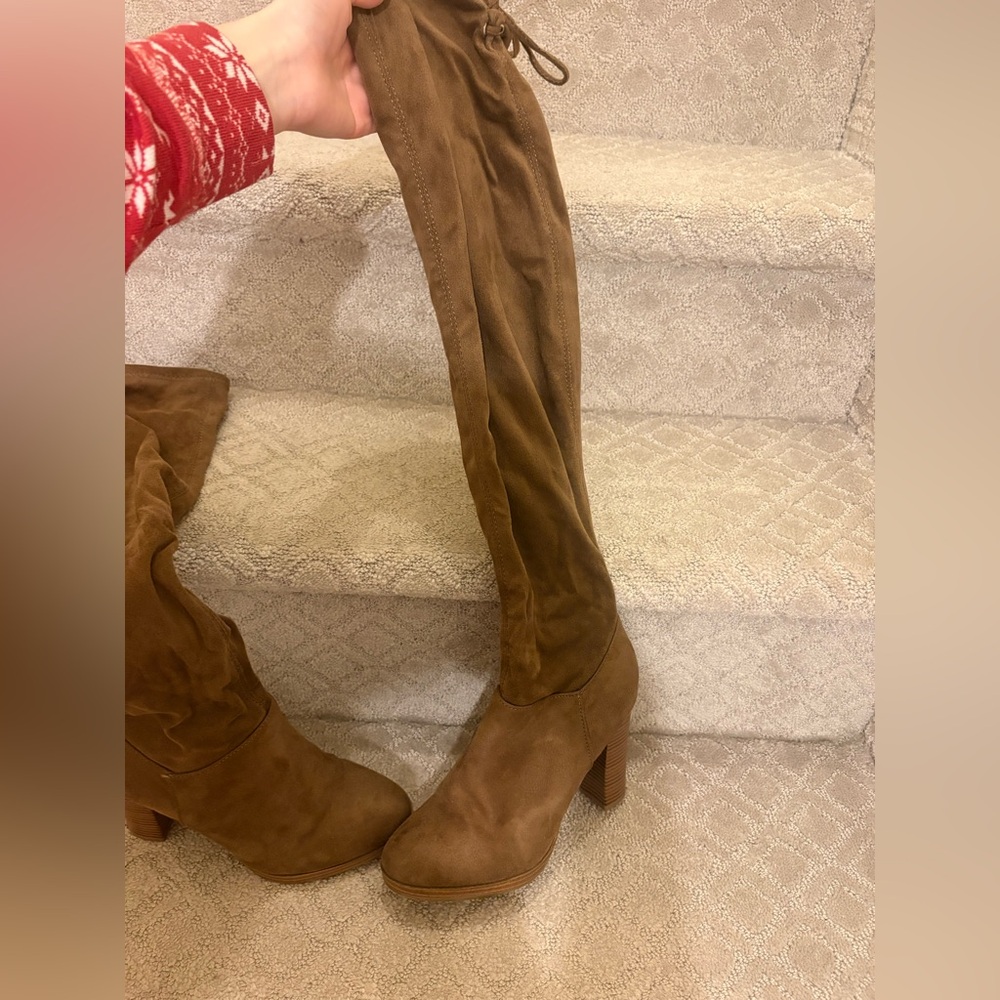 Women’s Tall Suede Block Heel Boots - Brown